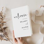 Minimalistisch zwart/wit gevouwen papierprogramma flyer