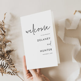 Minimalistisch zwart/wit gevouwen papierprogramma flyer