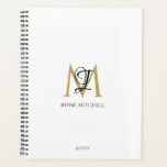 Minimalistisch Zwart Wit Goud Monogram Naam Modern Planner<br><div class="desc">Dit eenvoudige,  elegante,  stijlvolle zwart-witgouden ontwerp heeft uw persoonlijke naam en monogram in een trendy,  stijlvolle topografie. Dit item kan worden en een uitstekend cadeau voor u,  uw familie en vrienden.</div>