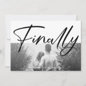 Minimalistisch zwart-wit grappig, laatste citaatfo save the date (Voorkant)