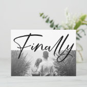 Minimalistisch zwart-wit grappig, laatste citaatfo save the date (Staand voorkant)