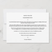 Minimalistisch zwart-wit grappig, laatste citaatfo save the date (Achterkant)