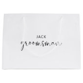 Minimalistisch zwart-wit groomsman groot cadeauzakje (Voorkant)