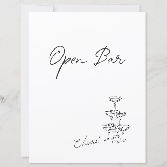 Minimalistisch zwart-wit handgetekend open-bardruk (Voorkant)