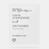 Minimalistisch zwart-wit hart Moderne repetitie Acryl Bord (Voorkant)