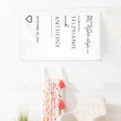 Minimalistisch zwart-wit hart Moderne repetitie Spandoek (Insitu)