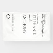 Minimalistisch zwart-wit hart Moderne repetitie Spandoek (Horizontaal)