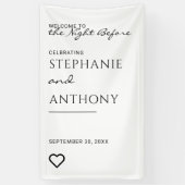 Minimalistisch zwart-wit hart Moderne repetitie Spandoek (Verticaal)