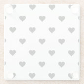 Minimalistisch zwart-wit hart romantisch glazen onderzetter (Achterkant)