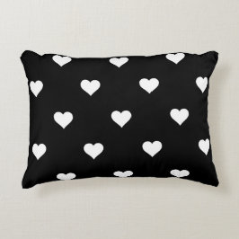 Minimalistisch zwart-wit hartpatroon accent kussen