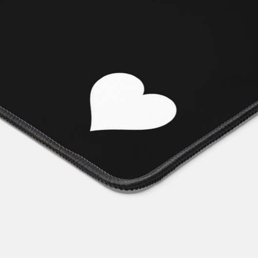 Minimalistisch zwart-wit hartpatroon bureaumat (Hoek)