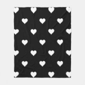 Minimalistisch zwart-wit hartpatroon fleece deken (Voorkant)