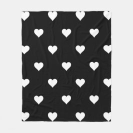 Minimalistisch zwart-wit hartpatroon fleece deken