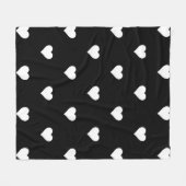 Minimalistisch zwart-wit hartpatroon fleece deken (Voorkant (Horizontaal))