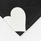 Minimalistisch zwart-wit hartpatroon fleece deken (Hoek)