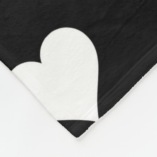 Minimalistisch zwart-wit hartpatroon fleece deken (Hoek)