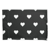 Minimalistisch zwart-wit hartpatroon kussensloop (Voorkant)