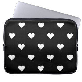 Minimalistisch zwart-wit hartpatroon laptop sleeve