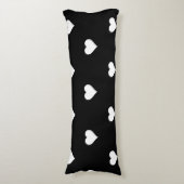 Minimalistisch zwart-wit hartpatroon lichaamskussen (Voorkant Verticaal)