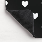 Minimalistisch zwart-wit hartpatroon muismat (Hoek)