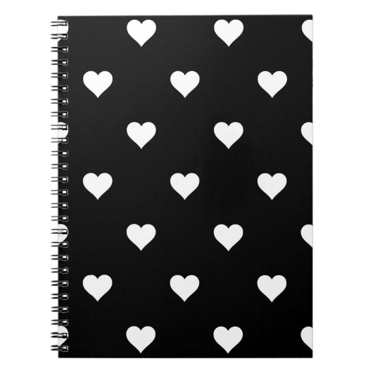 Minimalistisch zwart-wit hartpatroon notitieboek (Voorkant)