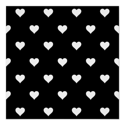 Minimalistisch zwart-wit hartpatroon perfect poster (Voorkant)