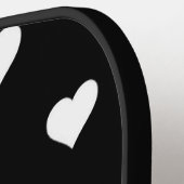 Minimalistisch zwart-wit hartpatroon pickleball paddle (Links Detail)