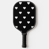 Minimalistisch zwart-wit hartpatroon pickleball paddle (Achterkant)