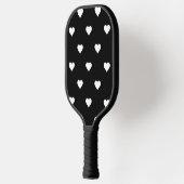 Minimalistisch zwart-wit hartpatroon pickleball paddle (Links)