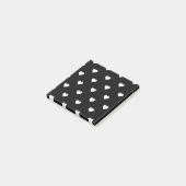 Minimalistisch zwart-wit hartpatroon post-it® notes (Schuin)