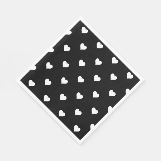 Minimalistisch zwart-wit hartpatroon servet (Hoek)