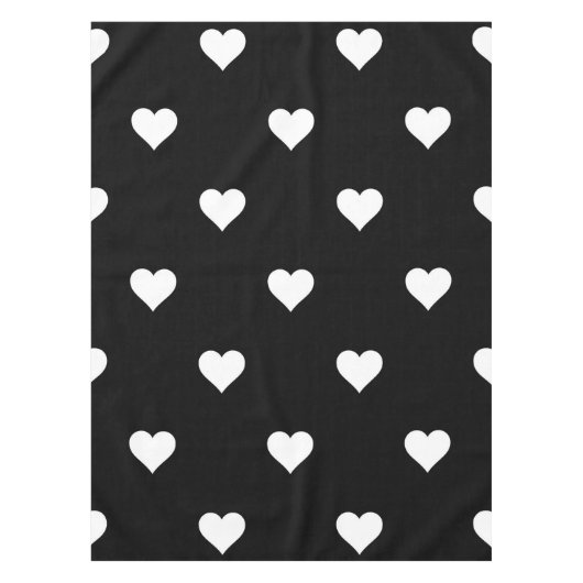 Minimalistisch zwart-wit hartpatroon tafelkleed (Voorkant)