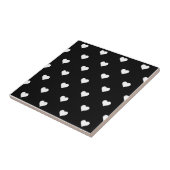 Minimalistisch zwart-wit hartpatroon tegeltje (Zijkant)