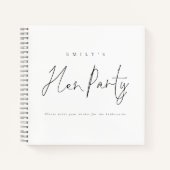 Minimalistisch Zwart Wit Hen Party Gastenboek Notitieboek (Voorkant)