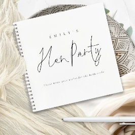 Minimalistisch Zwart Wit Hen Party Gastenboek Notitieboek