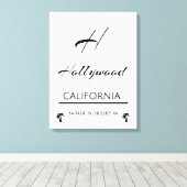 Minimalistisch zwart-wit Hollywood Canvas Afdruk (Insitu (Houten vloer))