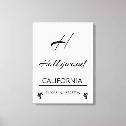 Minimalistisch zwart-wit Hollywood Canvas Afdruk (Voorkant)