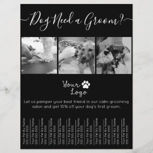 Minimalistisch zwart-wit hondenvlees toevoegen Log Flyer