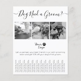 Minimalistisch zwart-wit hondenvlees toevoegen Log Flyer