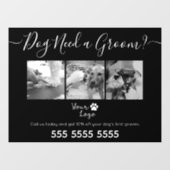 Minimalistisch zwart-wit hondenvlees toevoegen Log Raamsticker (Vel)