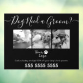 Minimalistisch zwart-wit hondenvlees toevoegen Log Raamsticker (Vel 3)