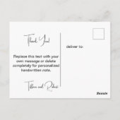 Minimalistisch zwart-wit huwelijk Hartelijk dank Briefkaart (Achterkant)