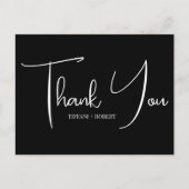Minimalistisch zwart-wit huwelijk Hartelijk dank Briefkaart (Voorkant)