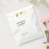 Minimalistisch zwart-wit huwelijk traditionele afb bedankzakje (Gezegeld)
