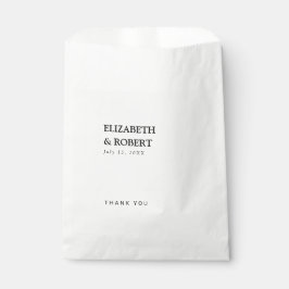 Minimalistisch zwart-wit huwelijk traditionele afb bedankzakje