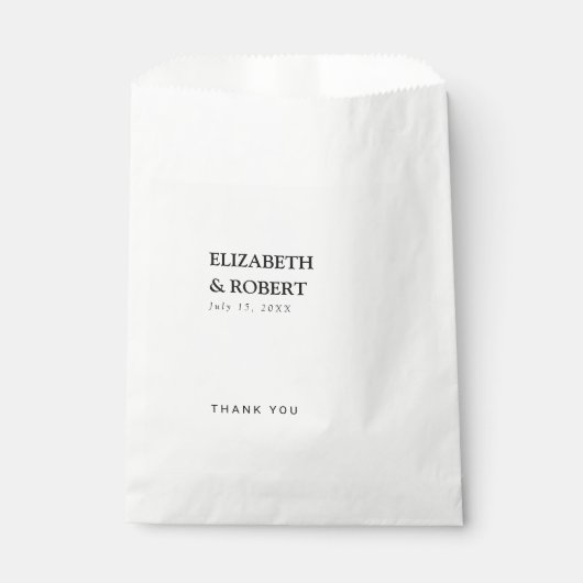 Minimalistisch zwart-wit huwelijk traditionele afb bedankzakje (Voorkant)