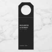 Minimalistisch zwart-wit huwelijk traditionele afb flessenhanger (Voorkant)