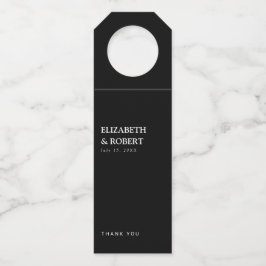 Minimalistisch zwart-wit huwelijk traditionele afb flessenhanger