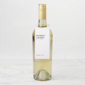 Minimalistisch zwart-wit huwelijk traditionele afb flessenhanger (Op fles)