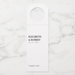 Minimalistisch zwart-wit huwelijk traditionele afb flessenhanger